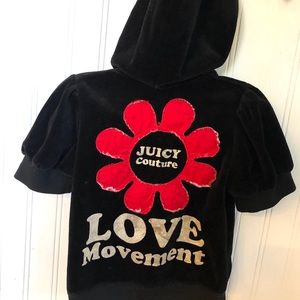 Short sleeves juicy velour hoodie